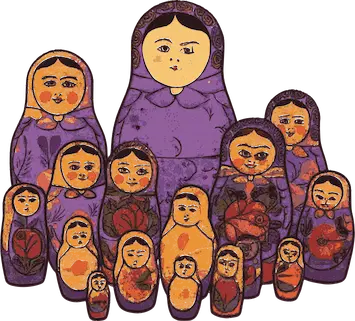 A group of Russian dolls
