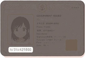 ID card with selective data reveal - only the ID part is lit while the rest is dimly lit